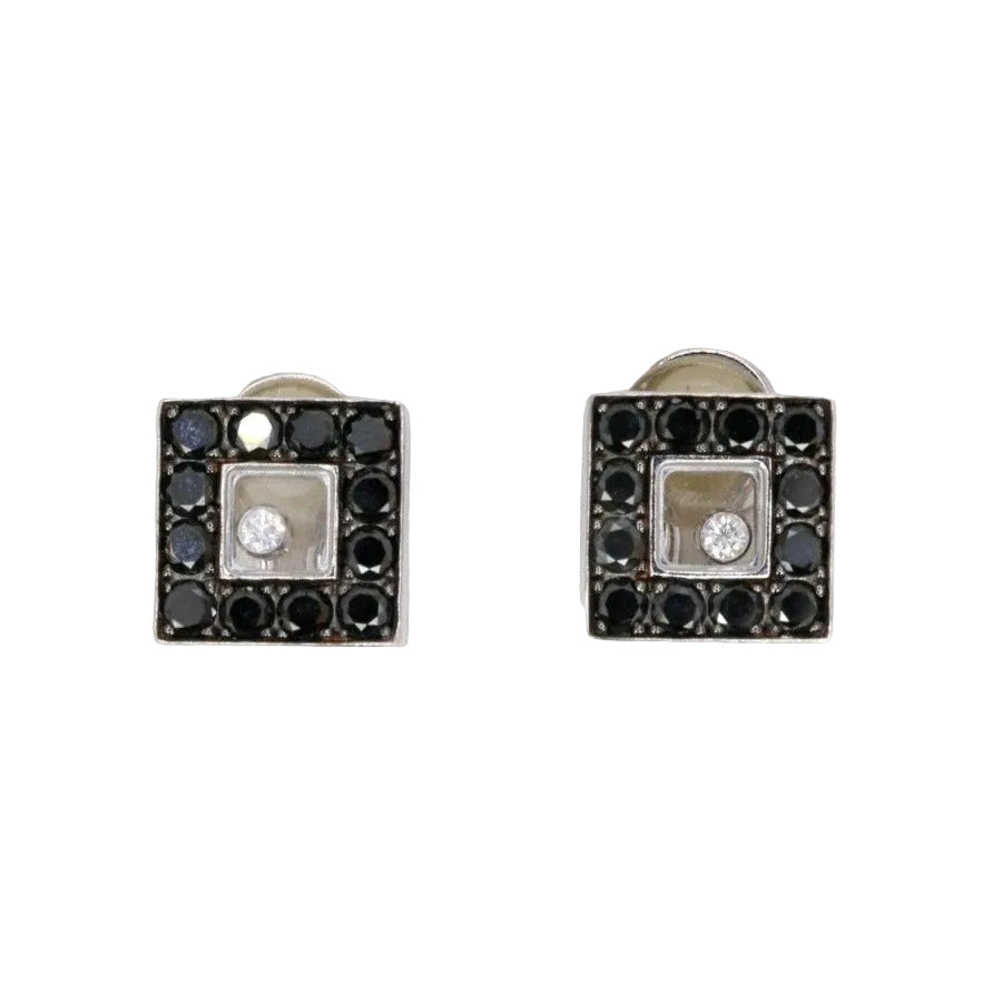 CHOPARD Boucles d'oreilles Happy Diamonds diamants noirs - Castafiore