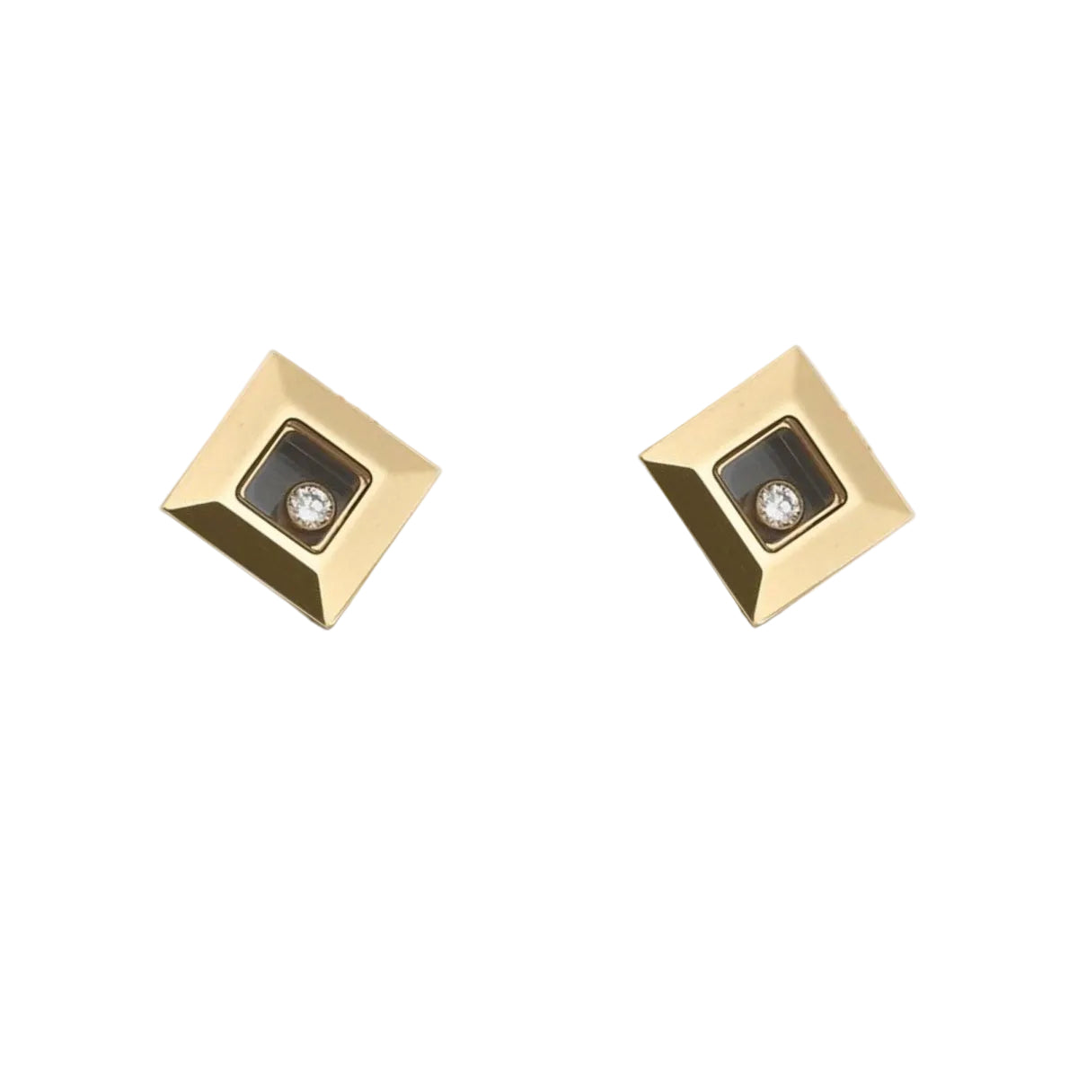 Chopard Boucles d'oreilles "Happy Diamonds Icon", en or jaune et diamants - Castafiore