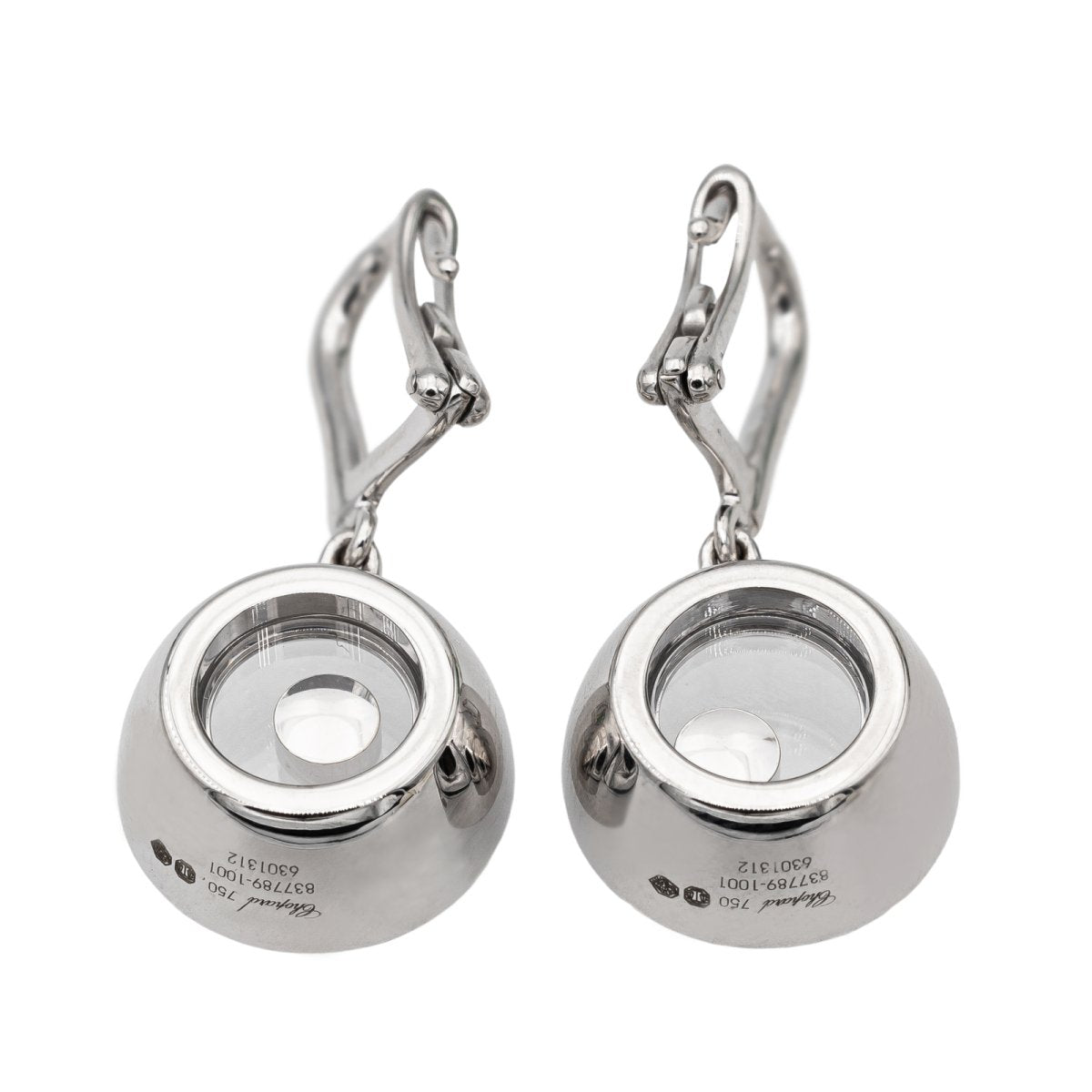 Chopard Boucles d'oreilles Happy Diamonds Or blanc Diamant - Castafiore