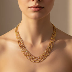 Chopard - Collier drapier « collection les chaînes » - Or jaune et diamants - Castafiore