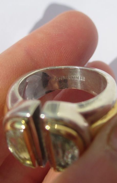 CHRISTOFLE - Bague ‘Variations’ de 1986 Aigue Marine, Or et Argent - Castafiore