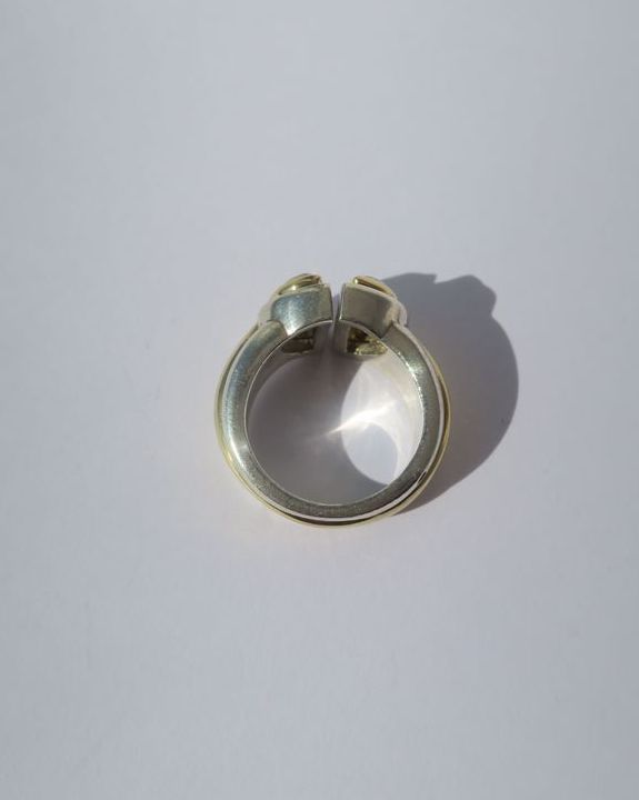 CHRISTOFLE - Bague ‘Variations’ de 1986 Aigue Marine, Or et Argent - Castafiore
