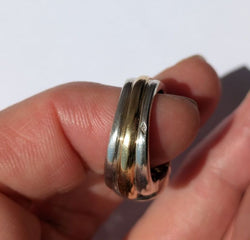 CHRISTOFLE - Bague ‘Variations’ de 1986 Aigue Marine, Or et Argent - Castafiore