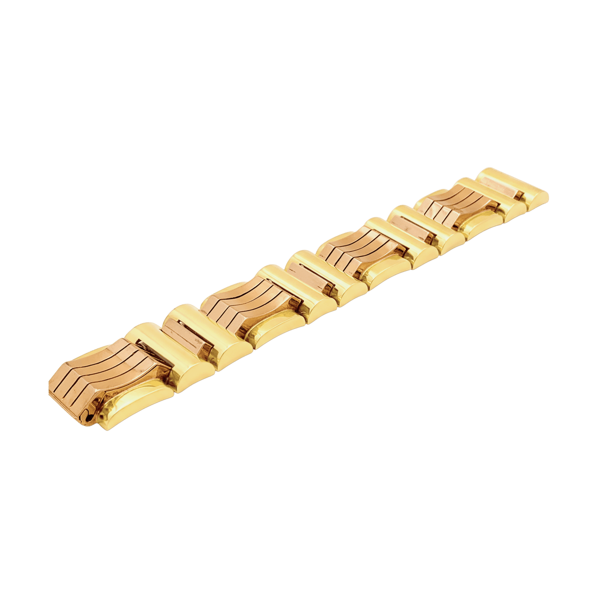 Bracelet "Tank", or jaune et or rose.