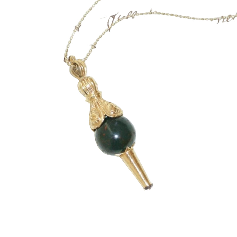 Clef de Montre Or Jaune et Jaspe Sanguin - Castafiore