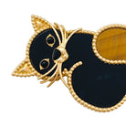 Clip VAN CLEEF & ARPELS "Lucky Animals Chat" en or jaune, oeil de tigre et onyx - Castafiore