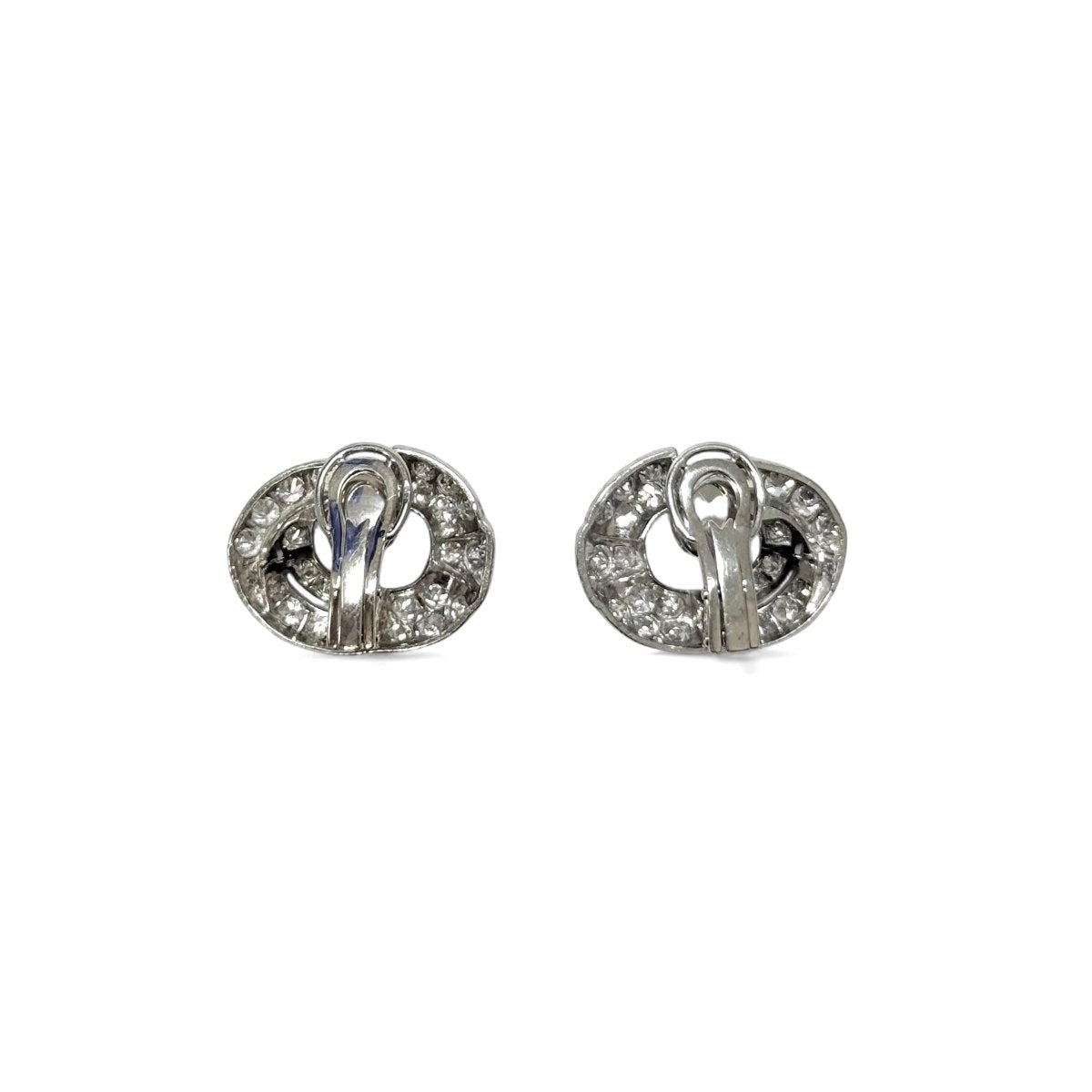 Clips d'oreilles platine et diamants - Castafiore