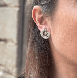 Clips d'oreilles platine et diamants - Castafiore