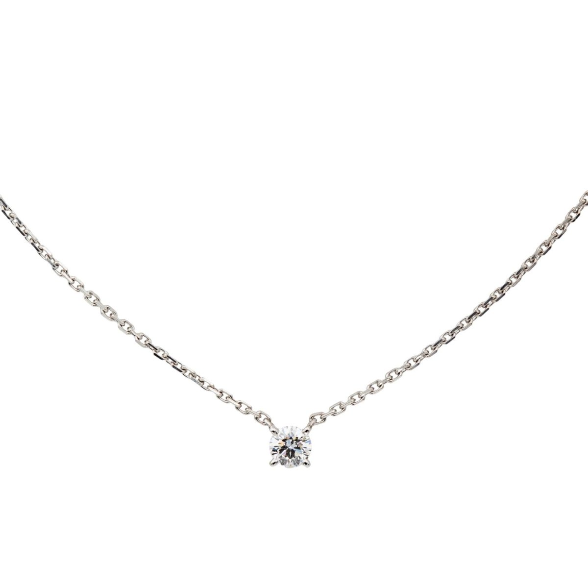 Collier 1895 Cartier Solitaire en or blanc Diamant - Castafiore