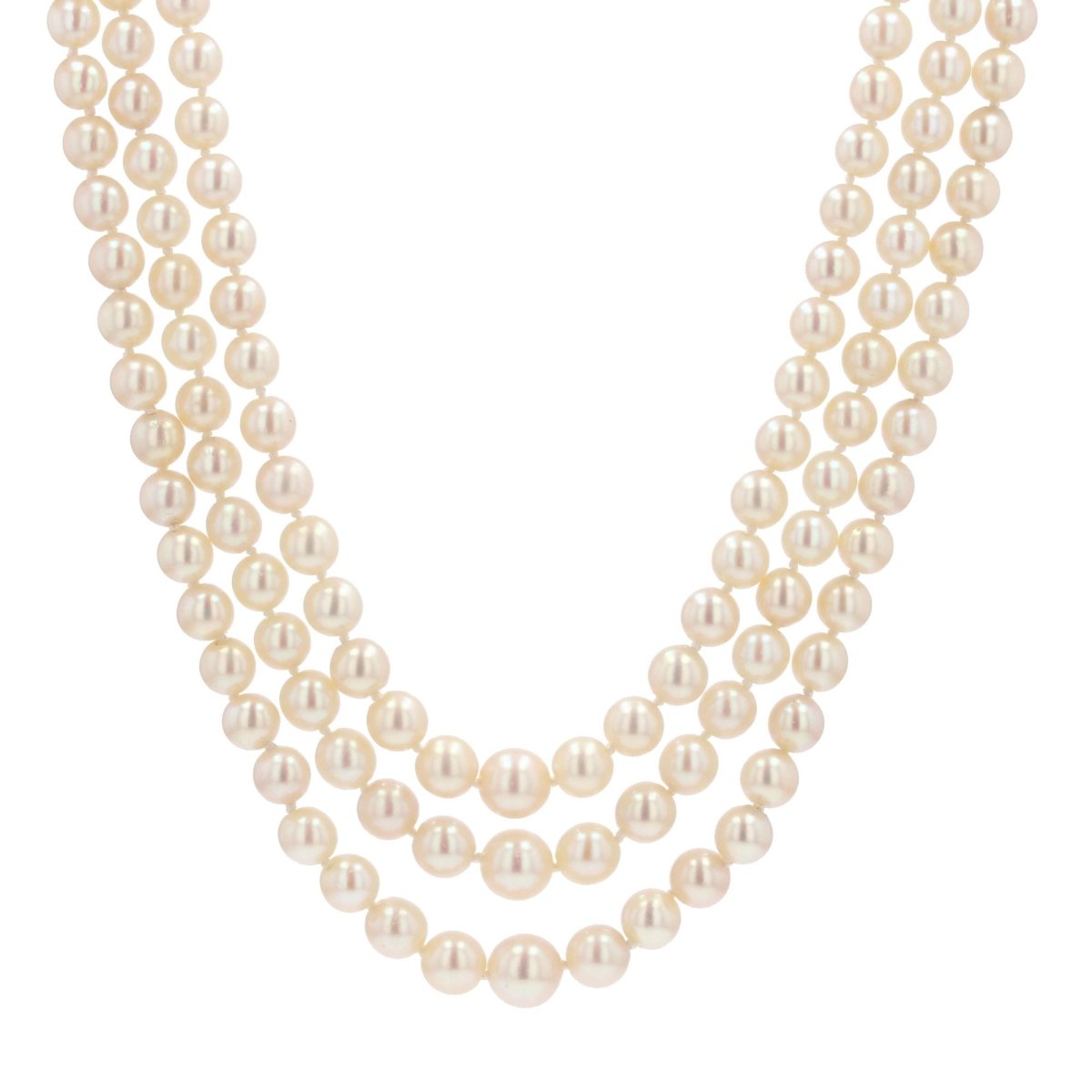 Collier 3 rangs en perles de culture et or blanc - Castafiore