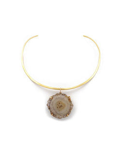 Collier 70's torque quartz en or - Castafiore