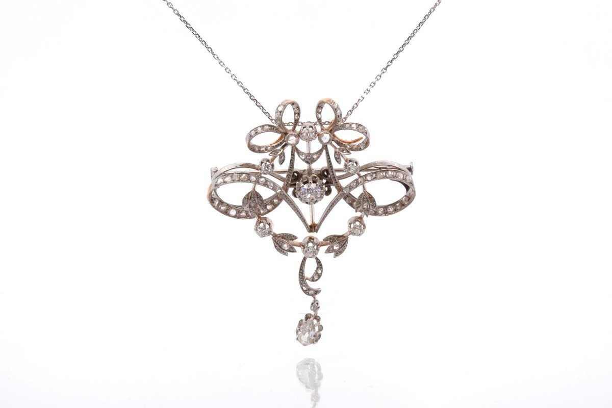 Collier ancien 1900 diamants en or et platine - Castafiore