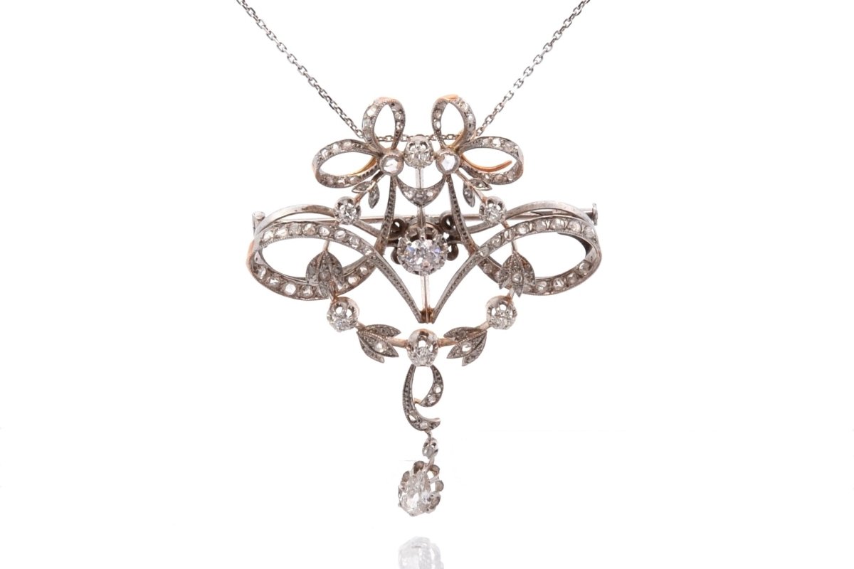 Collier ancien 1900 diamants en or et platine - Castafiore