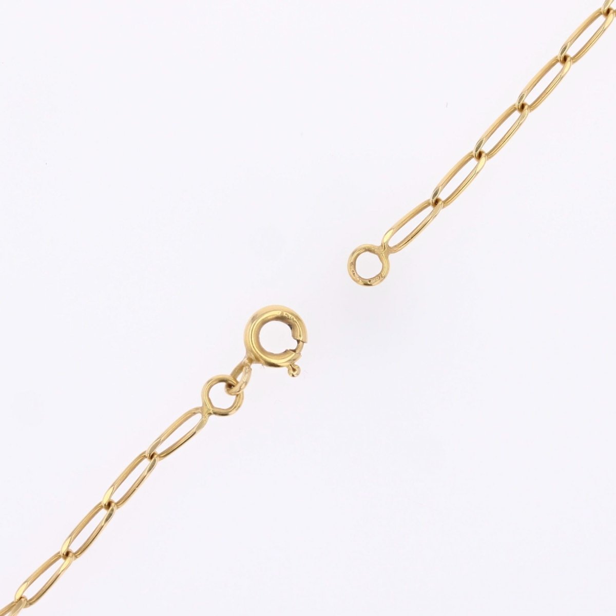 Collier ANCIEN Camée maille cheval en or jaune corail et perles fines - Castafiore