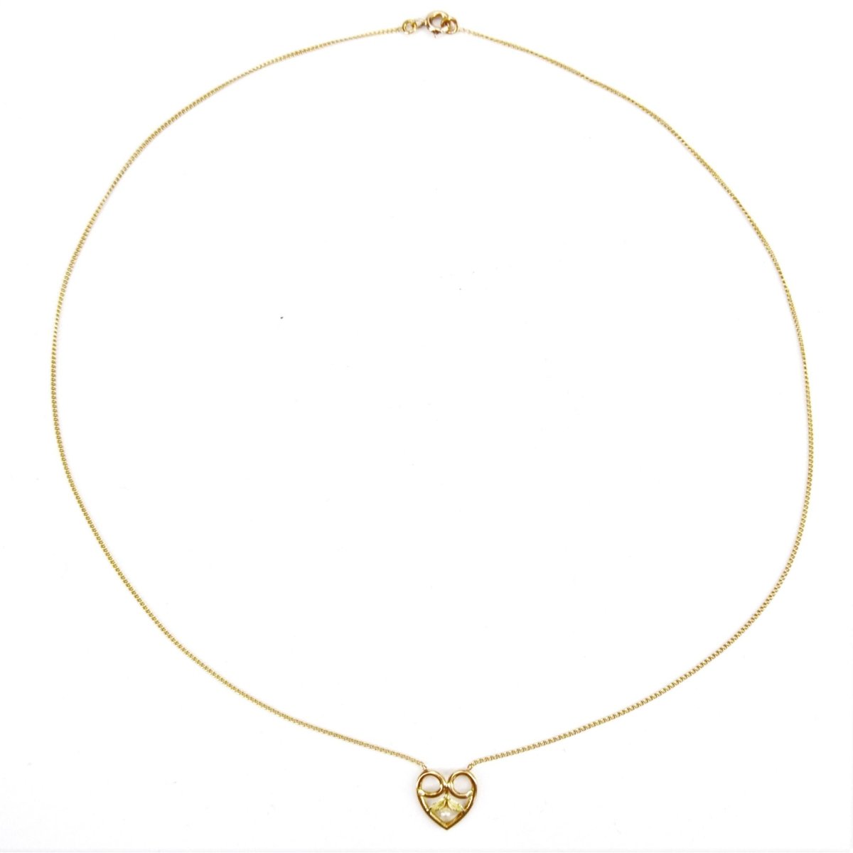 Collier ANCIEN Coeur en or jaune et perle - Castafiore