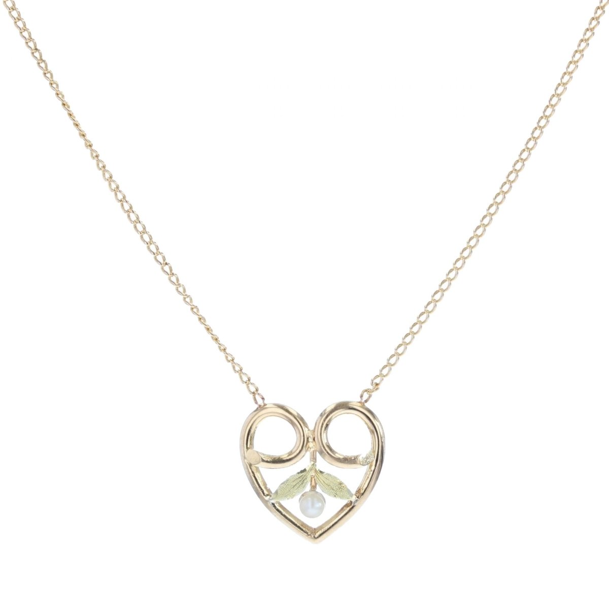 Collier ANCIEN Coeur en or jaune et perle - Castafiore