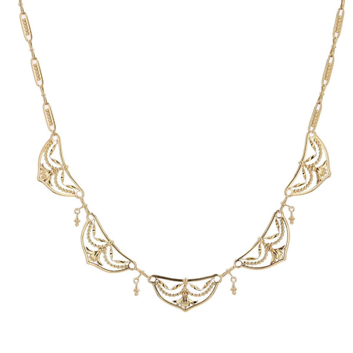 Collier ANCIEN Draperie en or jaune - Castafiore