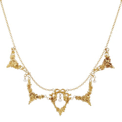 Collier ancien draperie or et perles - Castafiore