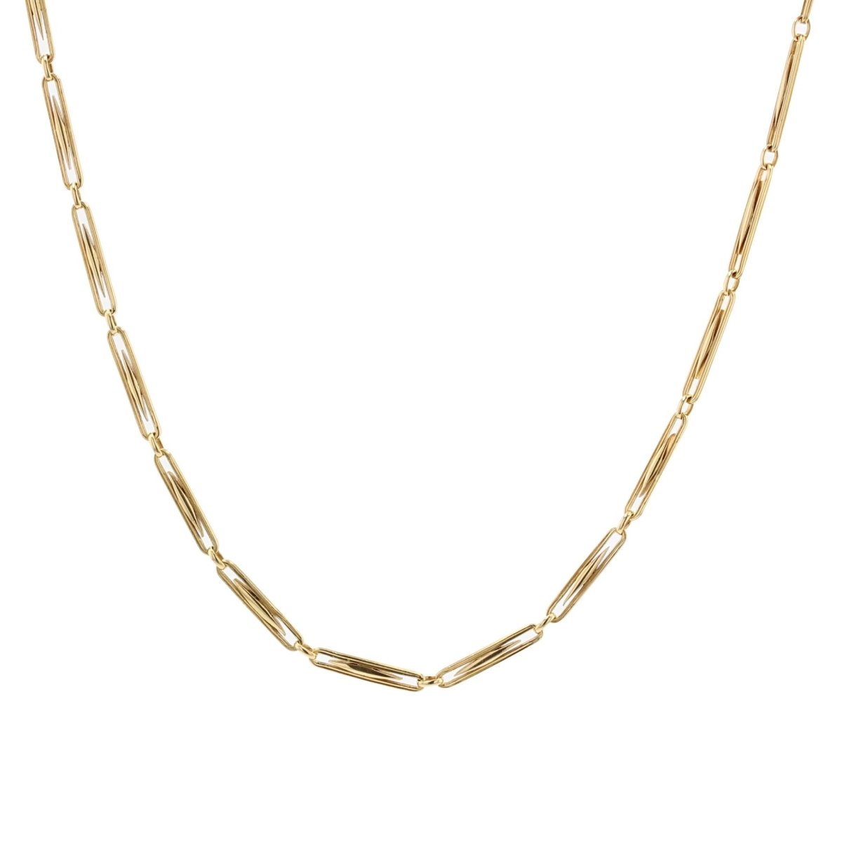 Collier ancien en or jaune grains de riz - Castafiore