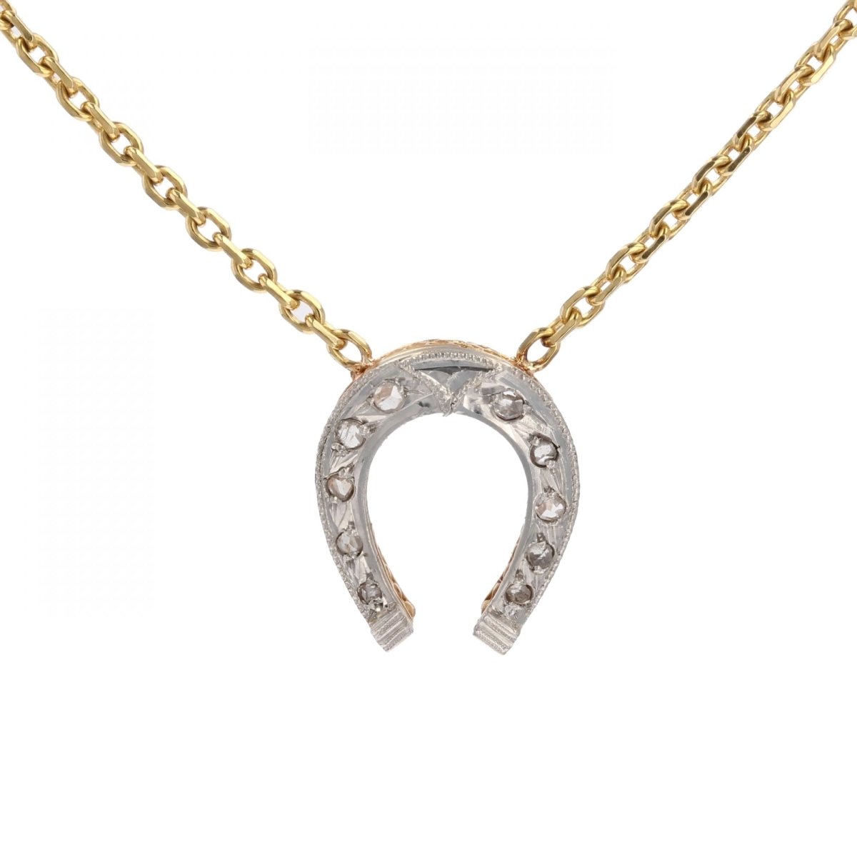 Collier ancien fer à cheval diamants - Castafiore