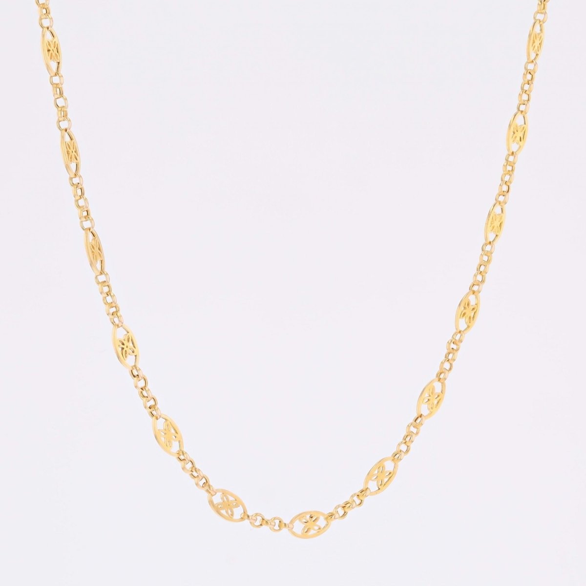 Old chain yellow gold openwork patterns