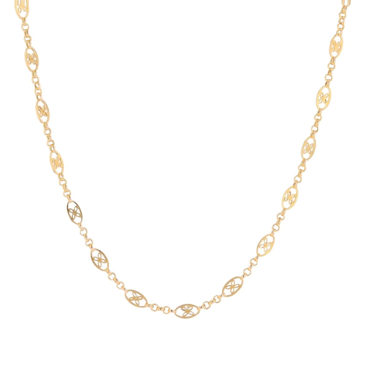Old chain yellow gold openwork patterns