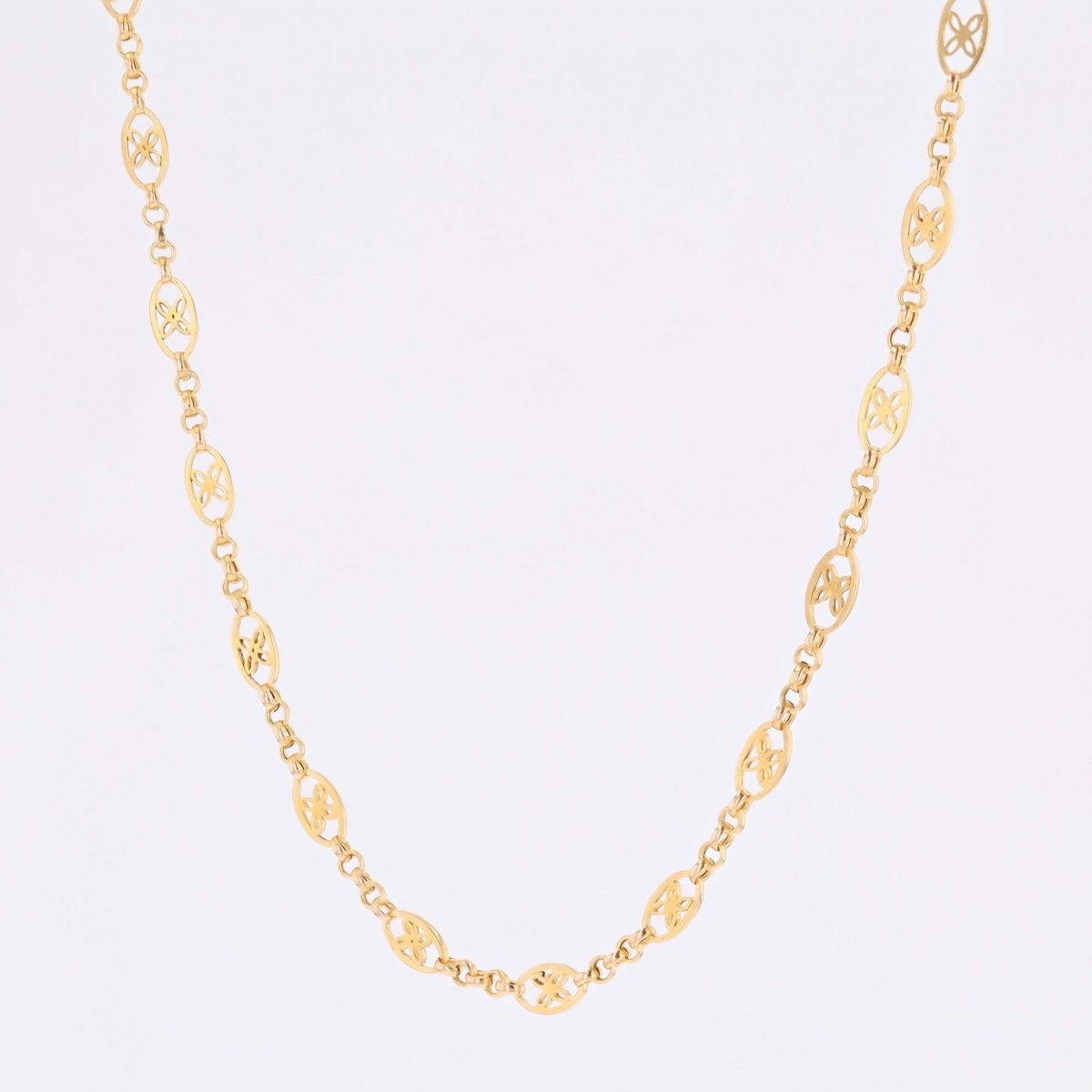 Old chain yellow gold openwork patterns