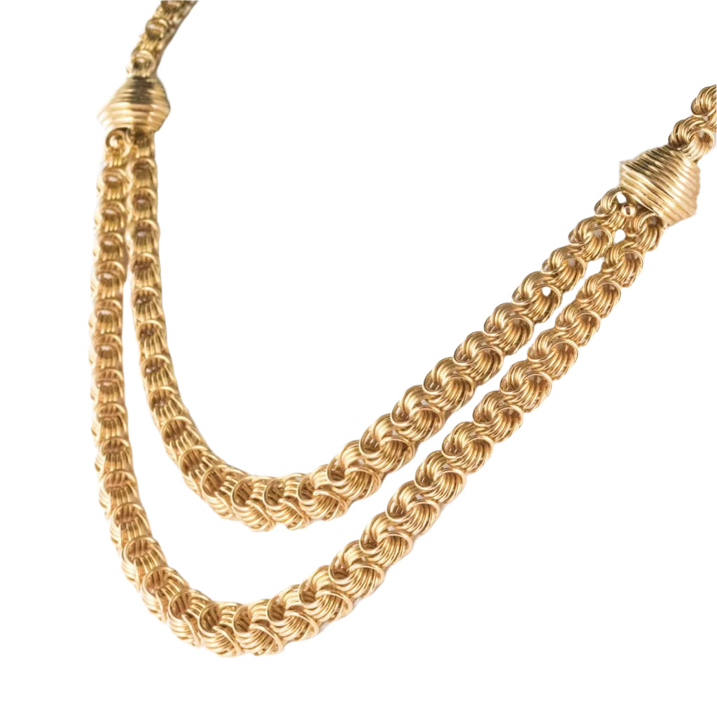 Collier ancien or draperie d'anneaux d'or - Castafiore