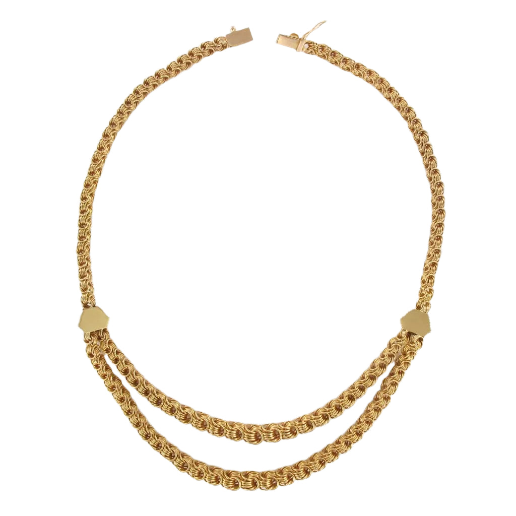 Collier ancien or draperie d'anneaux d'or - Castafiore