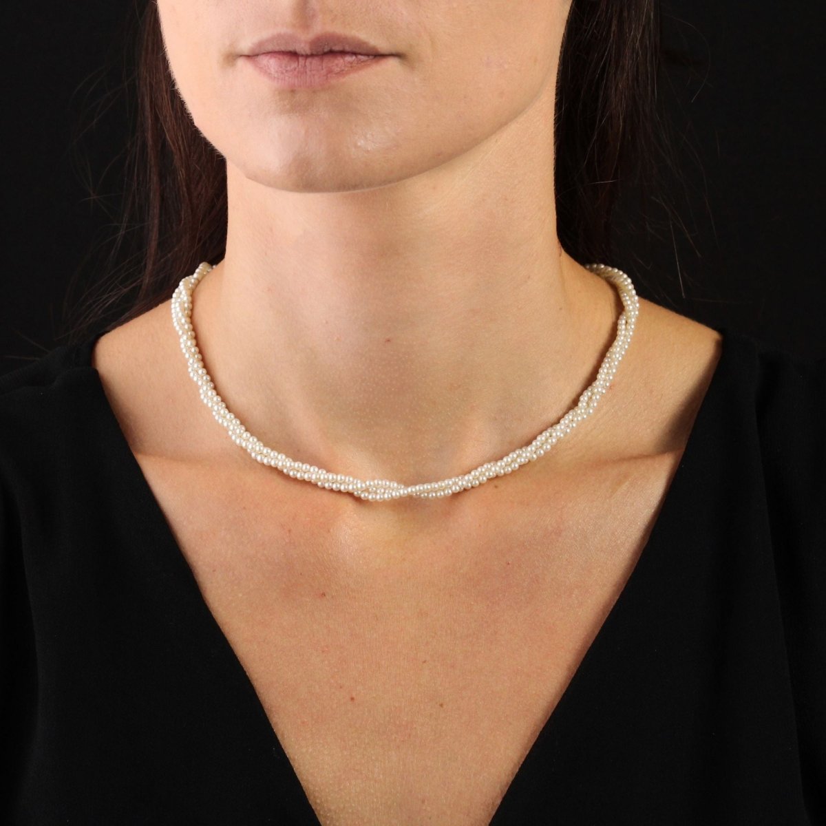 Collier ANCIEN Perles de culture en or jaune - Castafiore