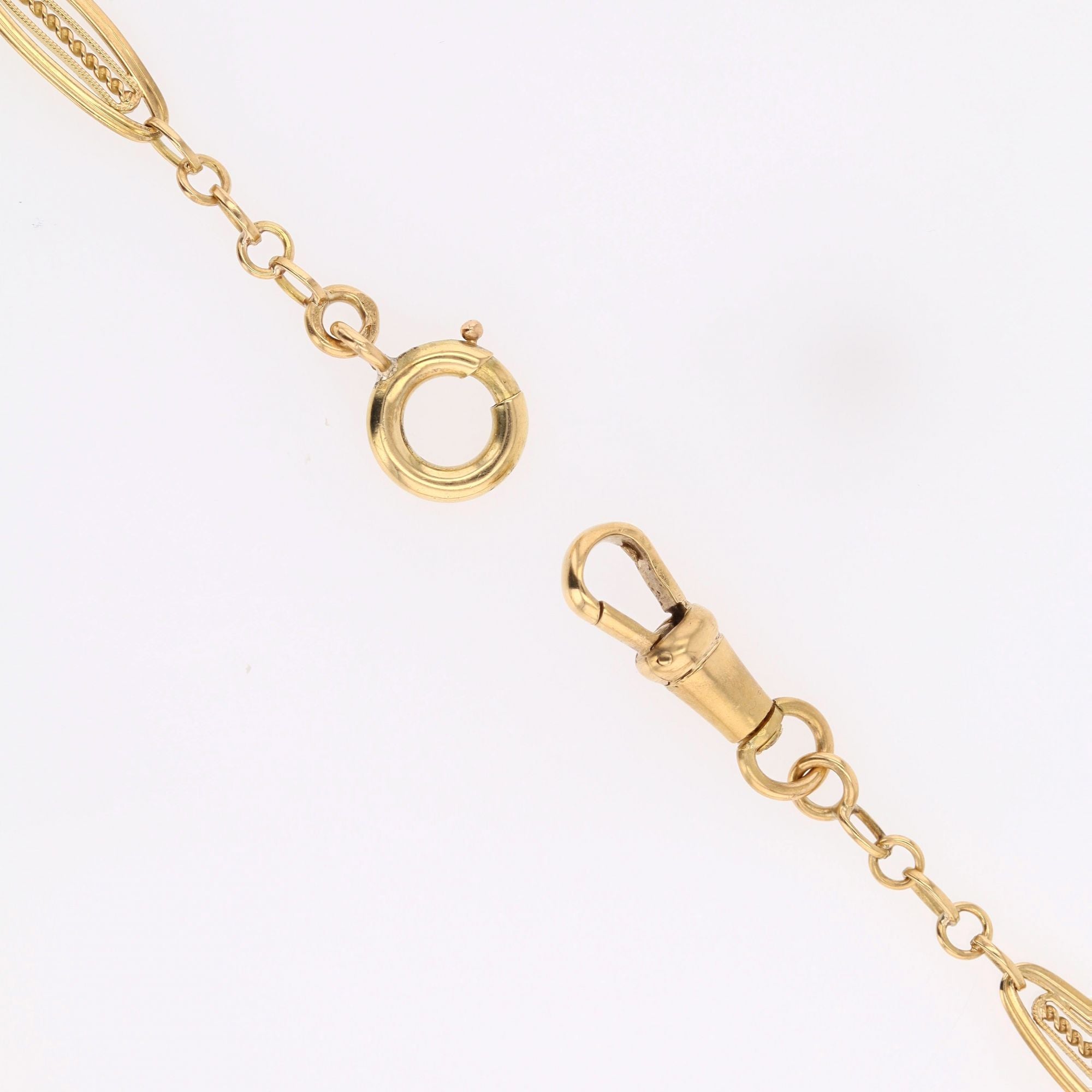 Collier ancien perles fines or jaune en draperie