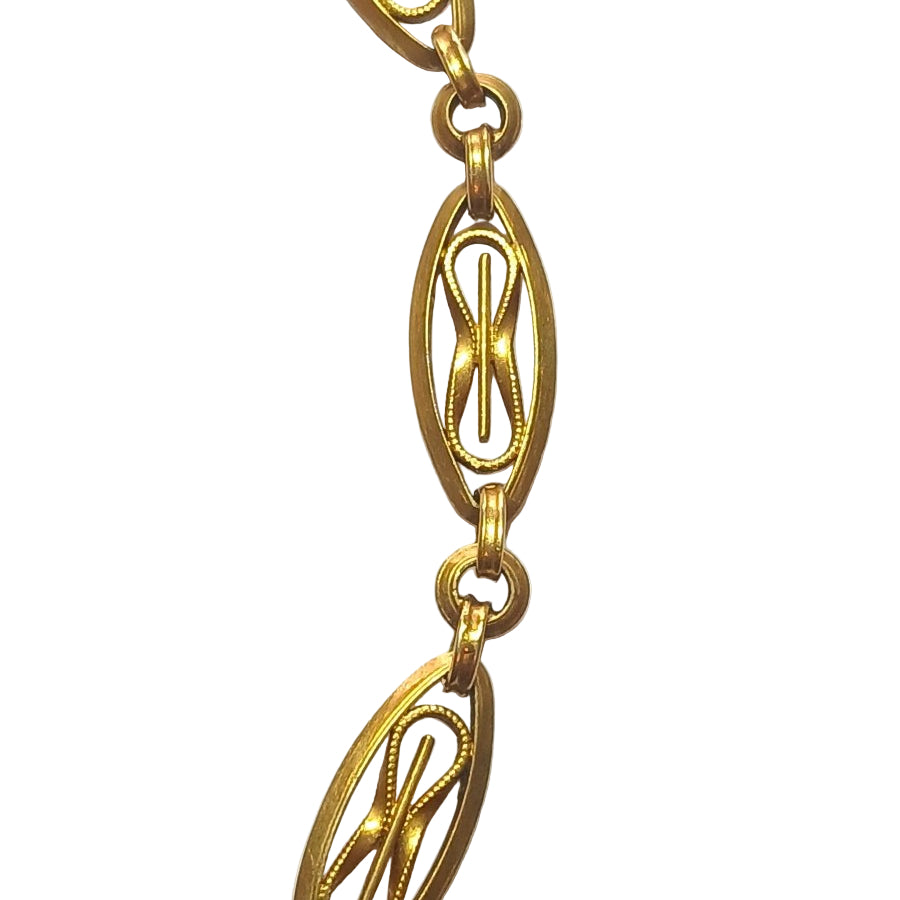 Collier ancien sautoir en or jaune - Castafiore