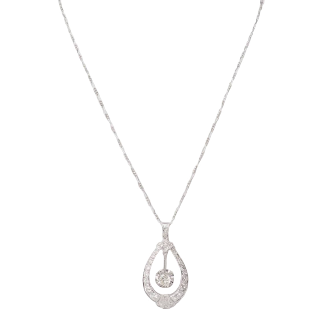 Collier Art déco en or blanc et diamants - Castafiore