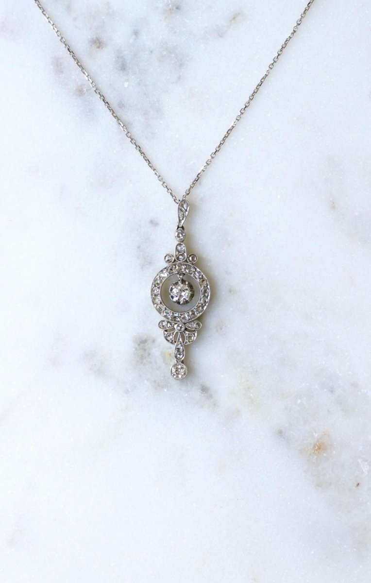 Collier Art Déco Pendentif diamants - Castafiore