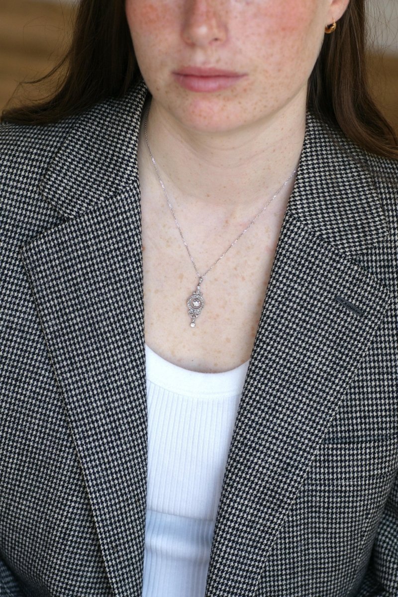 Collier Art Déco Pendentif diamants - Castafiore