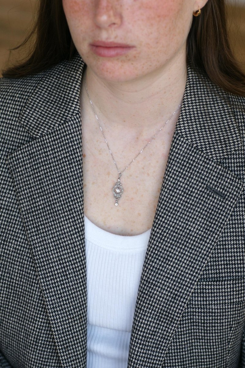 Collier Art Déco Pendentif diamants - Castafiore