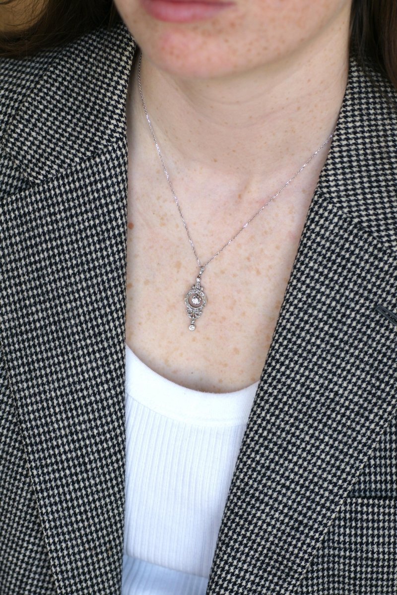 Collier Art Déco Pendentif diamants - Castafiore