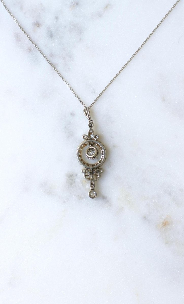 Collier Art Déco Pendentif diamants - Castafiore