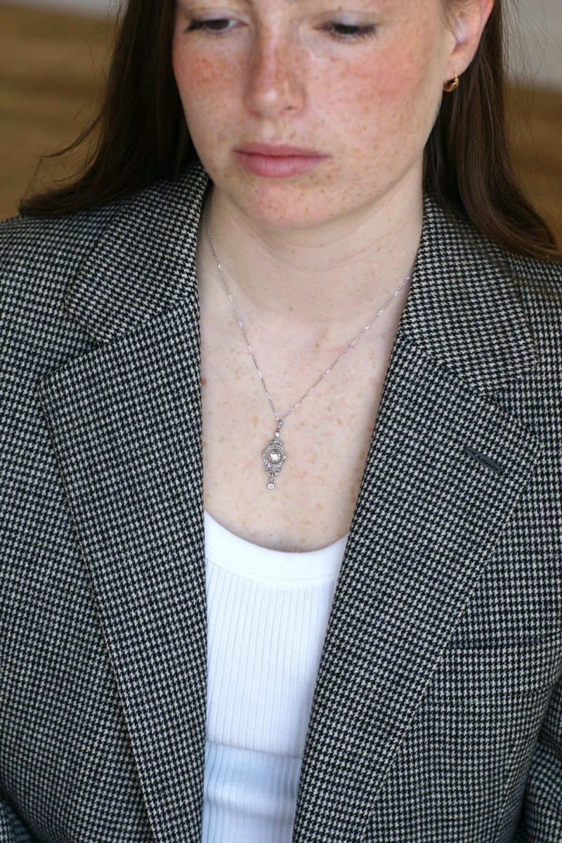 Collier Art Déco Pendentif diamants - Castafiore