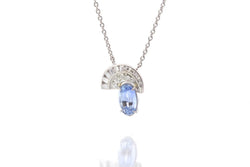 Collier art déco saphir de Ceylan de 2,87 carats et diamants - Castafiore