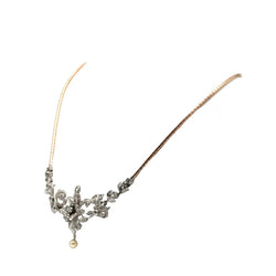 Collier Art Nouveau en or blanc, or jaune, perle et diamants - Castafiore