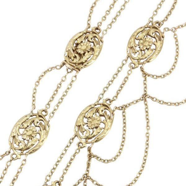 Collier Art - Nouveau en or jaune - Castafiore