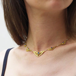 Collier Art Nouveau saphirs en or - Castafiore