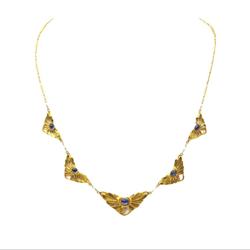 Collier Art Nouveau saphirs en or - Castafiore