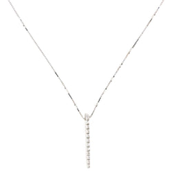 Collier Barette Verticale en or blanc et diamants - Castafiore