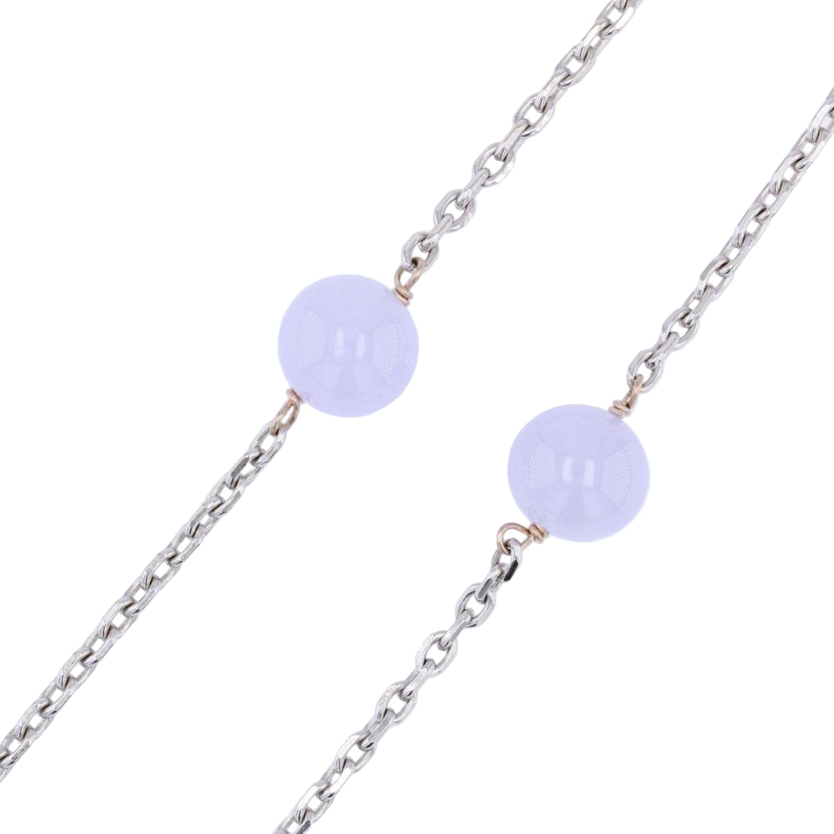 Collier BAUME Maille forçat en or blanc et jade jadéite - Castafiore