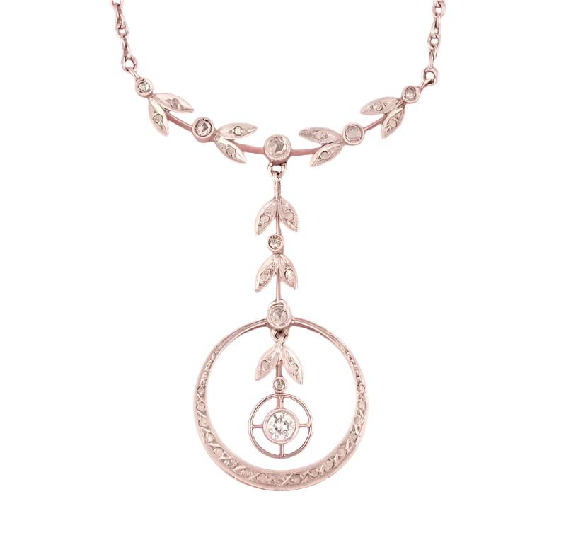 Collier Belle Epoque en or gris 18k et diamants - Castafiore