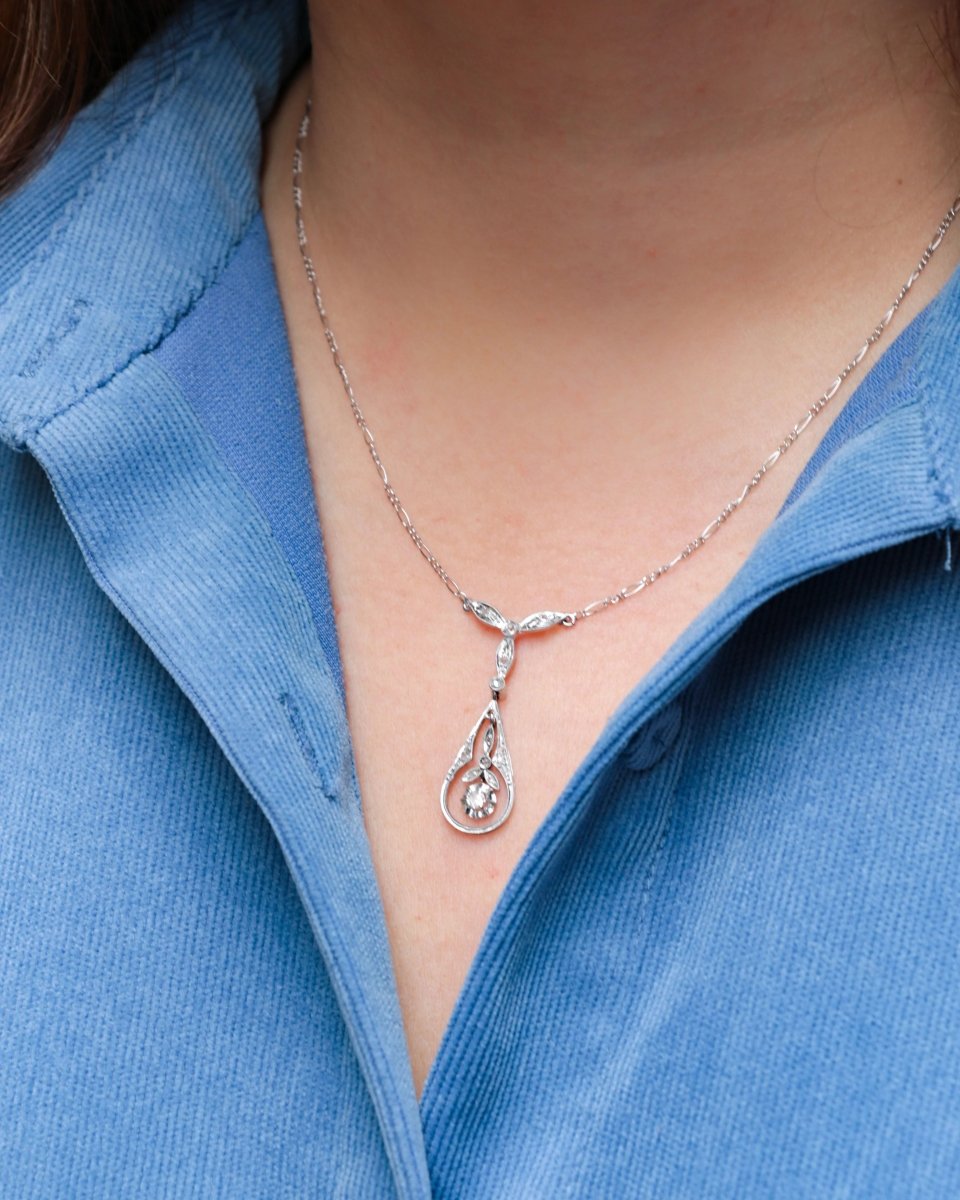 Collier Belle Epoque en or, platine et diamants - Castafiore