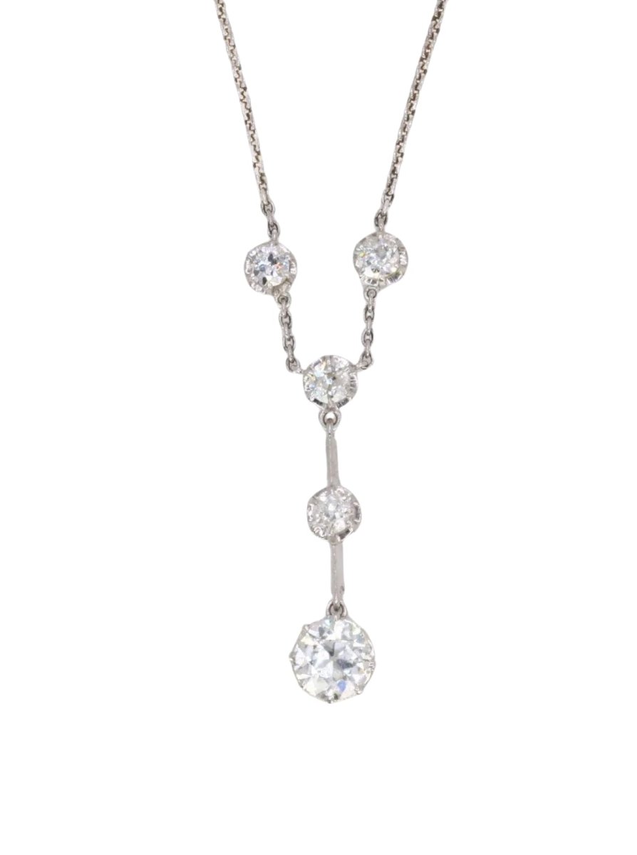Collier Belle Epoque or diamants 1,35 carat - Castafiore
