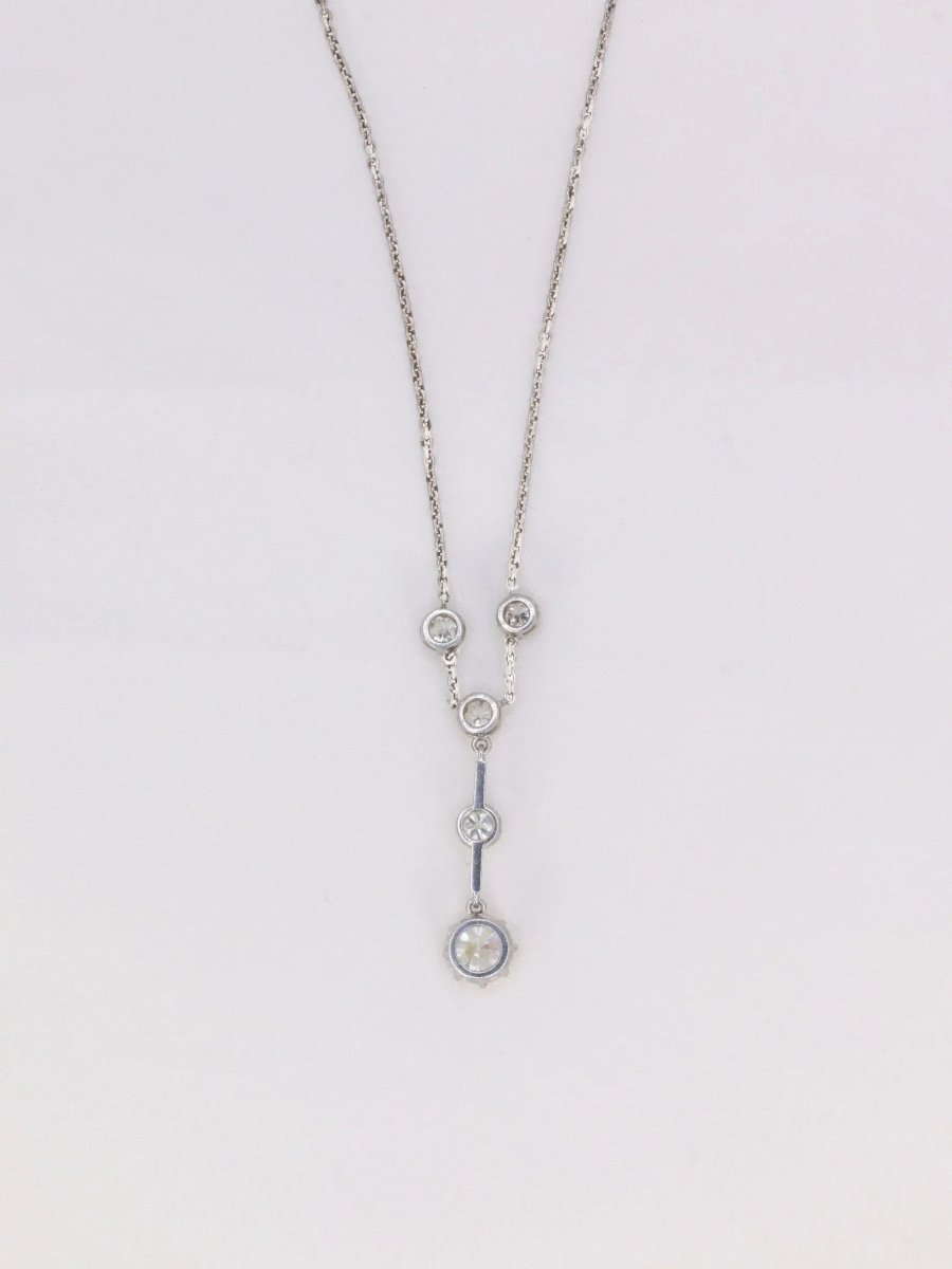 Collier Belle Epoque or diamants 1,35 carat - Castafiore